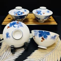 有田焼 オールド 深川製磁 宮内庁御用達 葡萄紋 蓋付き 茶碗3客 - メルカリ