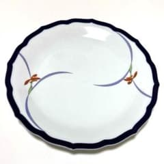 美品】香蘭社 瑠璃 蘭 25.5cm 大皿 輪花皿 金彩 有田焼 未使用品