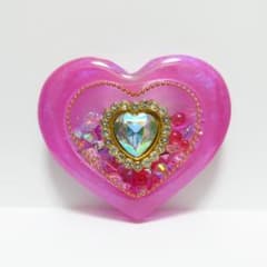 ✩.*№024 ピンクハート ハンドメイド レジン ヘアゴム ブローチ - メルカリ