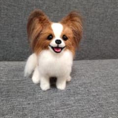 羊毛フェルト パピヨン ハンドメイド 犬 - メルカリ