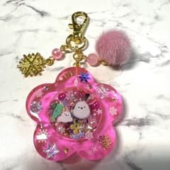 6955☆ シマエナガ シェイカー キーホルダー レジン ハンドメイド