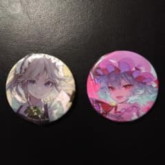 東方project ダイソー レミリア 咲夜 缶バッジ - メルカリ