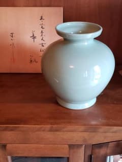 京焼〉 宮永東山（二代目） 【華瓶】 (青磁花瓶) - メルカリ