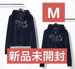 BLACKPINK ベロアジップアップフーディー ネイビー Mサイズ - メルカリ
