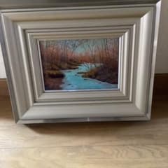 絹本水墨山水図 【 国 麗 筆 】落款印譜在 長閑な山村風景画 | Shop at