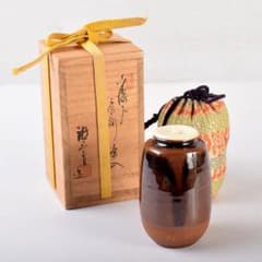 茶道具 加藤唐三郎造 古瀬戸 肩衝茶入 仕覆付 共箱 V 6978 - メルカリ