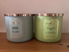 新品 キャンドル バスアンドボディーワークス 3芯 ユーカリ ミント 青