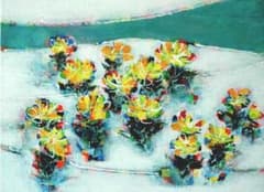 油絵 菅家令子 絵 絵画 インテリア F4-091416 花 福寿草 - メルカリ