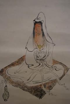 美品 掛け軸 正絹西陣織 金閣寺 般若心経 太巻き付 年中掛け