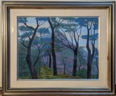 真作】絵画杉浦光道日本画6号女峯への径澄み渡る自然の息吹U103