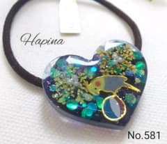 玉乗りインコちゃんハートレジンヘアゴム