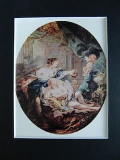 フランソワ ブーシェ、【少女にブドウを差し出す若者】、希少画集画