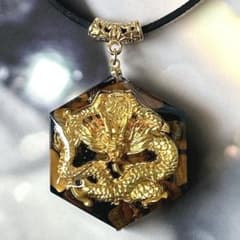 開運✨オルゴナイト ネックレス 金龍 希少タンザナイト マラカイト