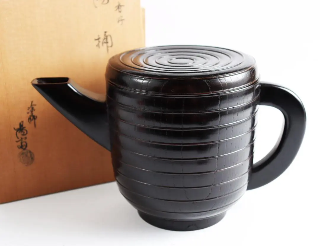 和食器茶懐石岡本漆専堂造溜塗呂久呂目鉢五客共箱V8935