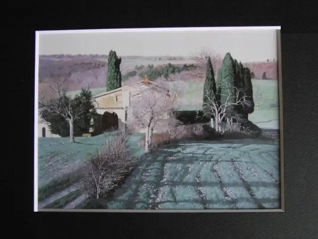 西房浩二、【雨上がりVetheuil】、希少な額装用画集画、新品高級額 額装付