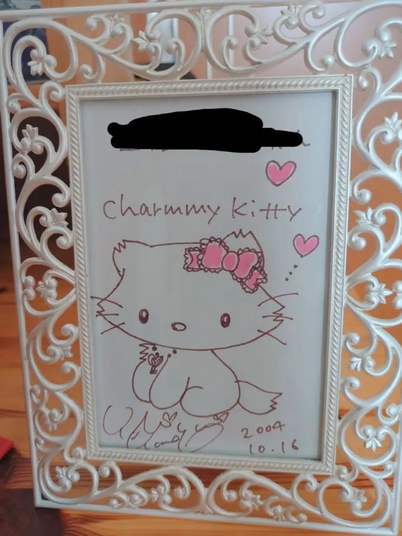 レア！キティちゃん40周年ファブリックボード 直筆山口裕子先生サイン