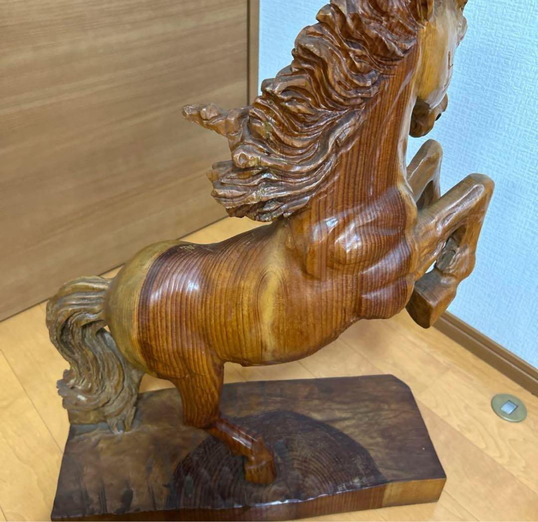 ★ 馬　置物　木　木製　木彫り　インテリア　オブジェ　豪華