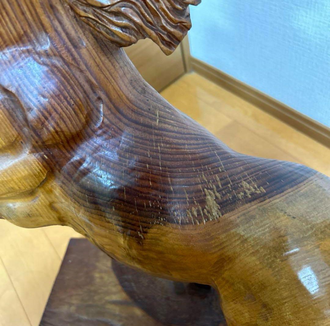 ★ 馬　置物　木　木製　木彫り　インテリア　オブジェ　豪華