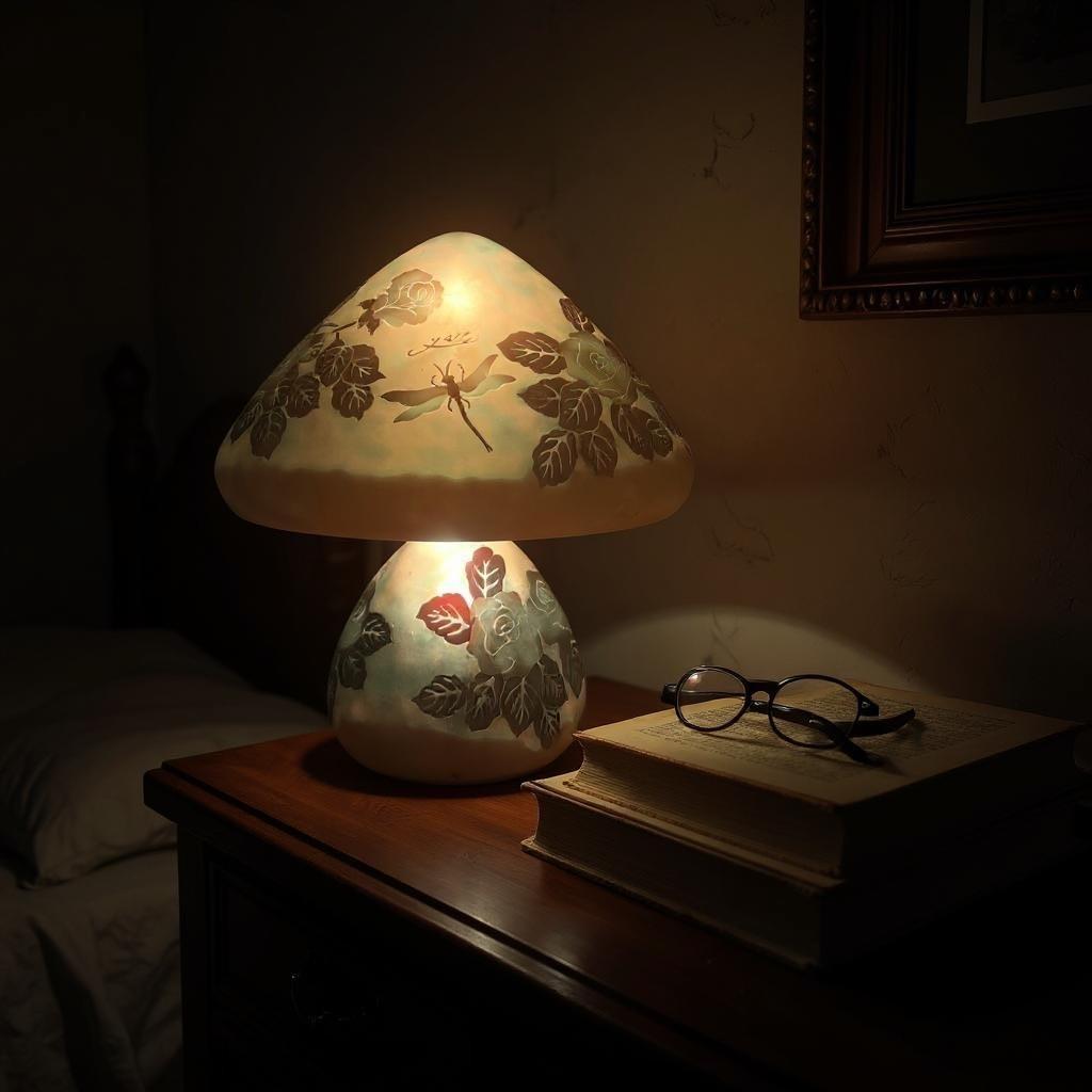 ガレ風　テーブルランプ　フロアランプ　アンティーク調　高さ31cm