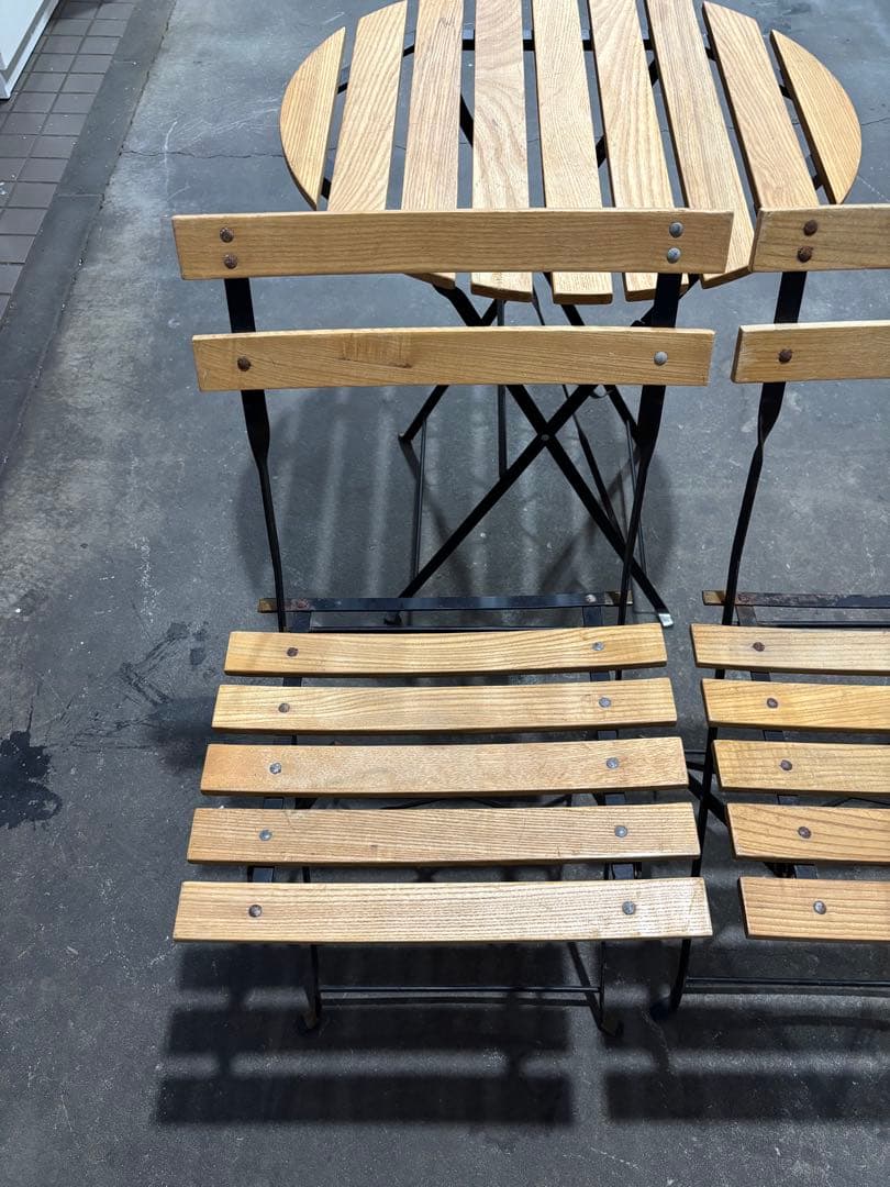 ガーデンテーブル&チェアセット 木目