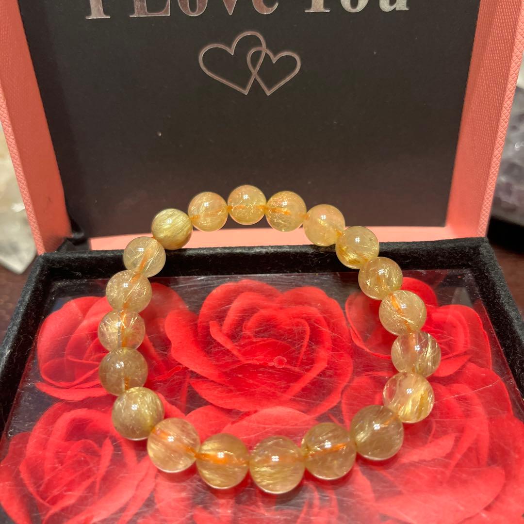 天然石ブレスレット　ゴールドルチルクォーツ タイチンルチル　ビーナスルチル Amazon | ノーブランド品ヴィーナスヘアルチルブレスレット針が細い