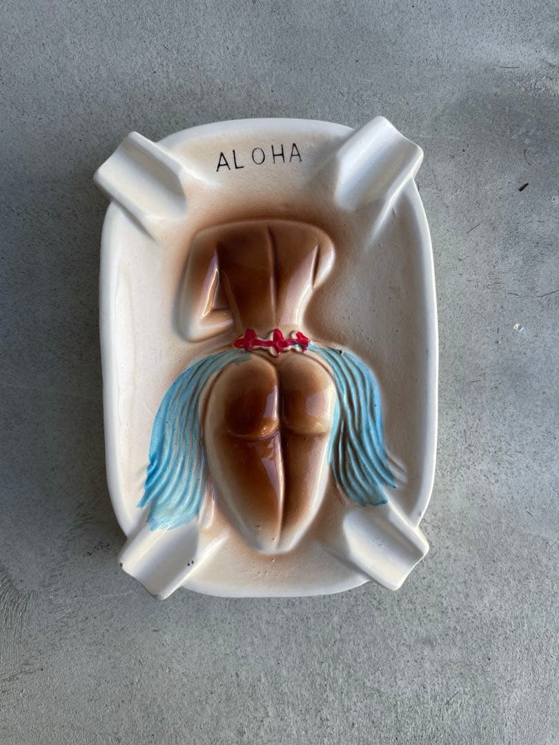 1950s アンティーク　ヌード　フラガール　ピンナップ　アシュトレイ　陶器製