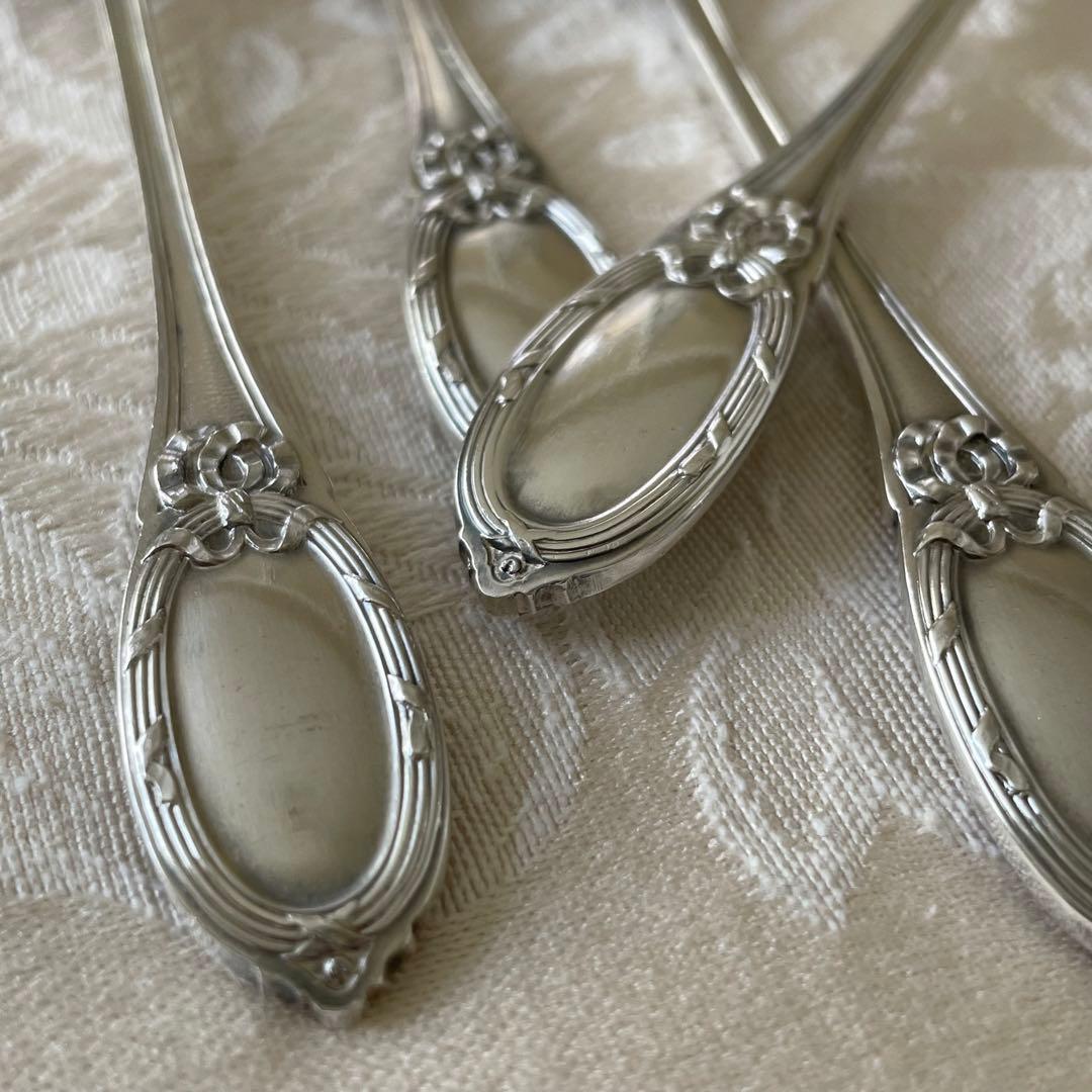 リボン♡ フレンチシルバー　アイスクリーム　スプーン　2本