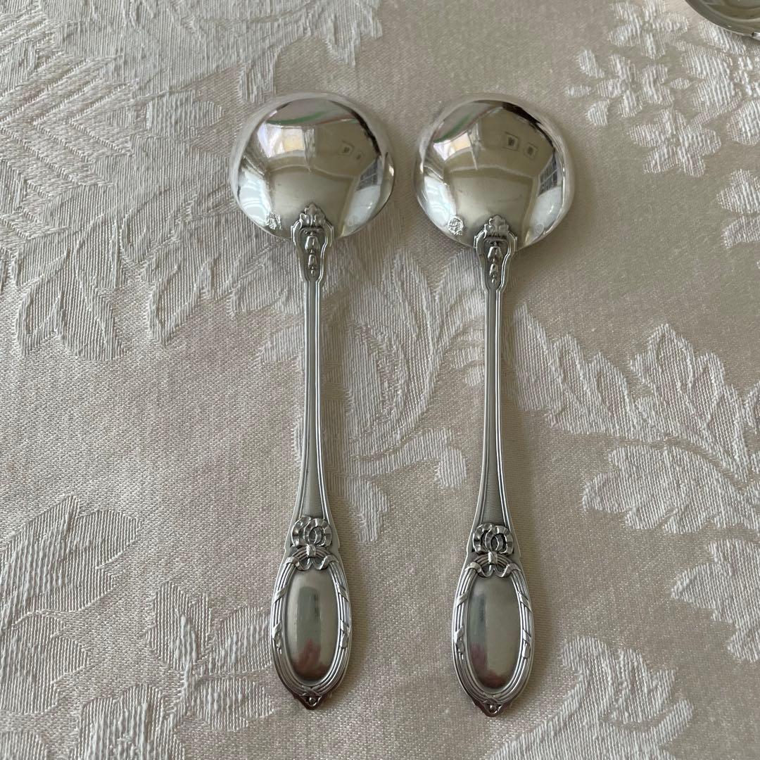 リボン♡ フレンチシルバー　アイスクリーム　スプーン　2本
