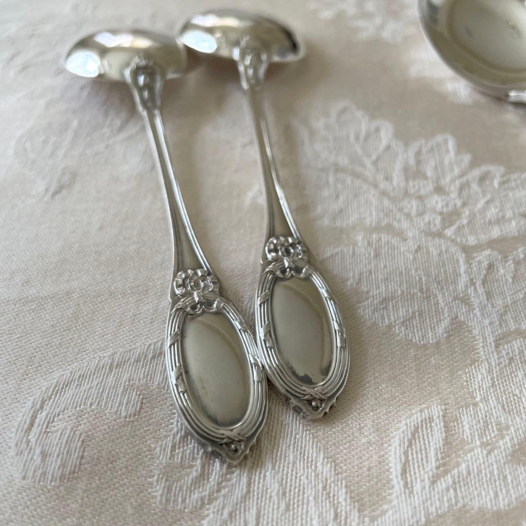 リボン♡ フレンチシルバー　アイスクリーム　スプーン　2本
