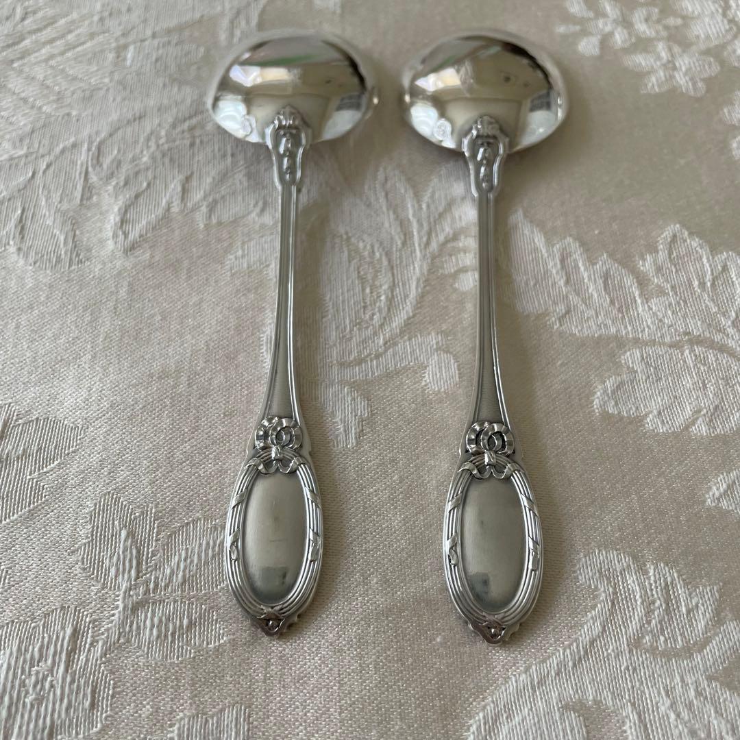 リボン♡ フレンチシルバー　アイスクリーム　スプーン　2本
