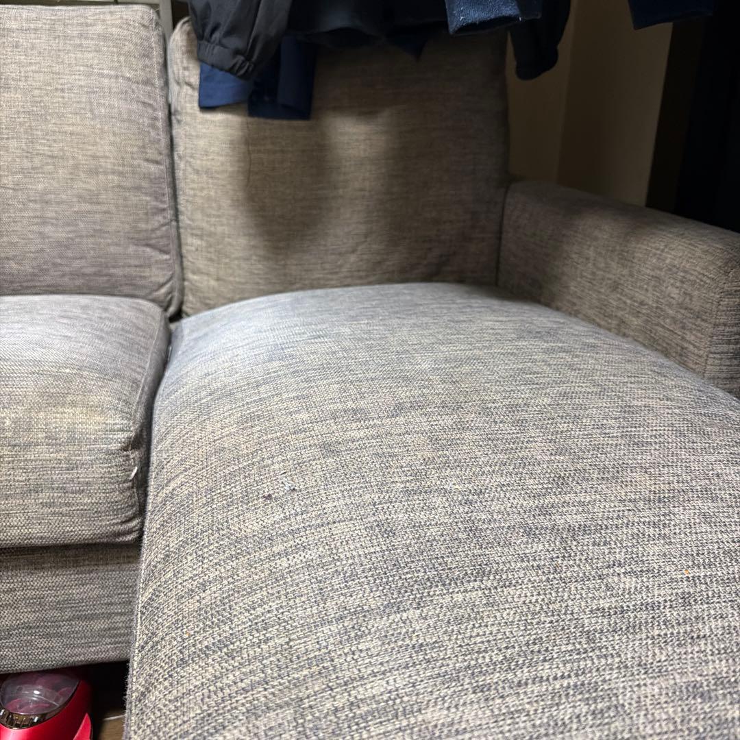 グレー ファブリック コーナーソファ ３人掛け