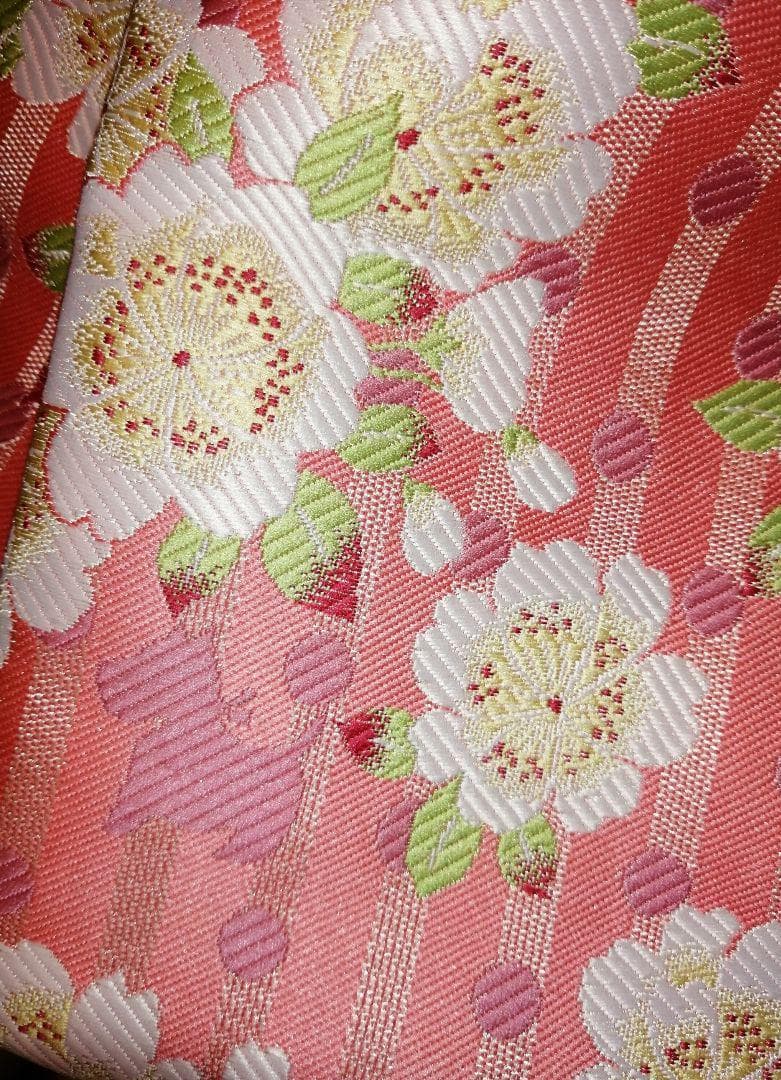 ポンポネット ブランド 7歳着物用.作り帯.ピンク地 桜柄.七五三.お正月