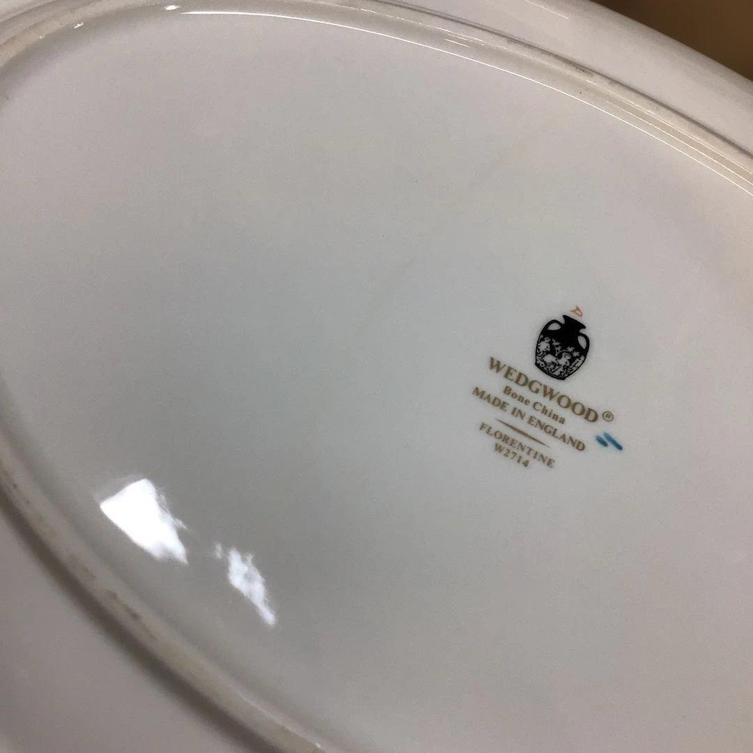 フロレンティーン ターコイズ オーバルプレート×1+22㎝プレート6枚セット