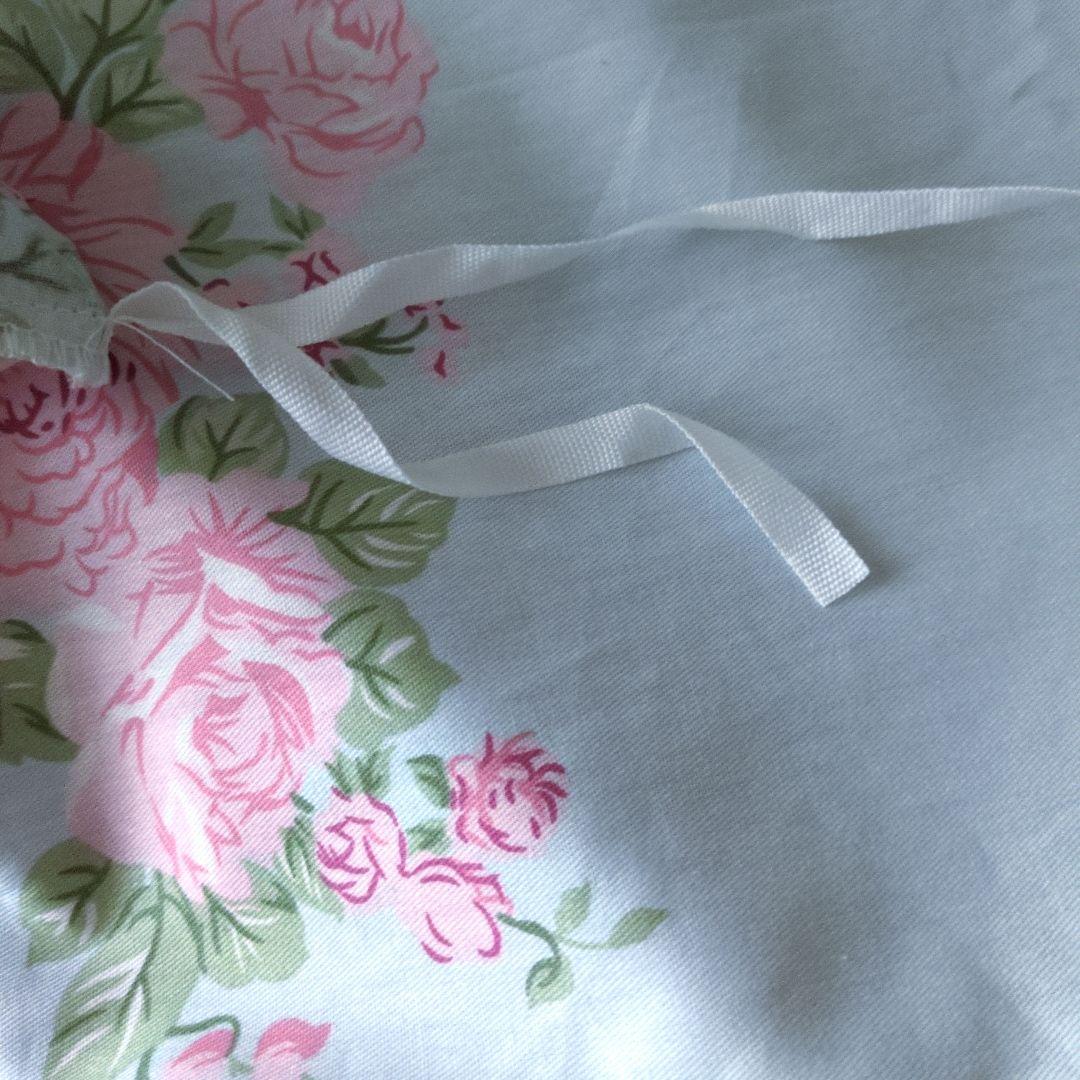 新品★ブルーにピンクの薔薇ブーケ綿100%シングル掛け布団カバー1枚枕カバー2枚