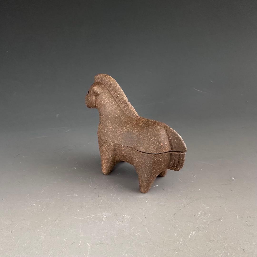 茶道具　干支　午年　馬　香合　松尾潤　共箱　焼〆　初釜　炭点前　正月