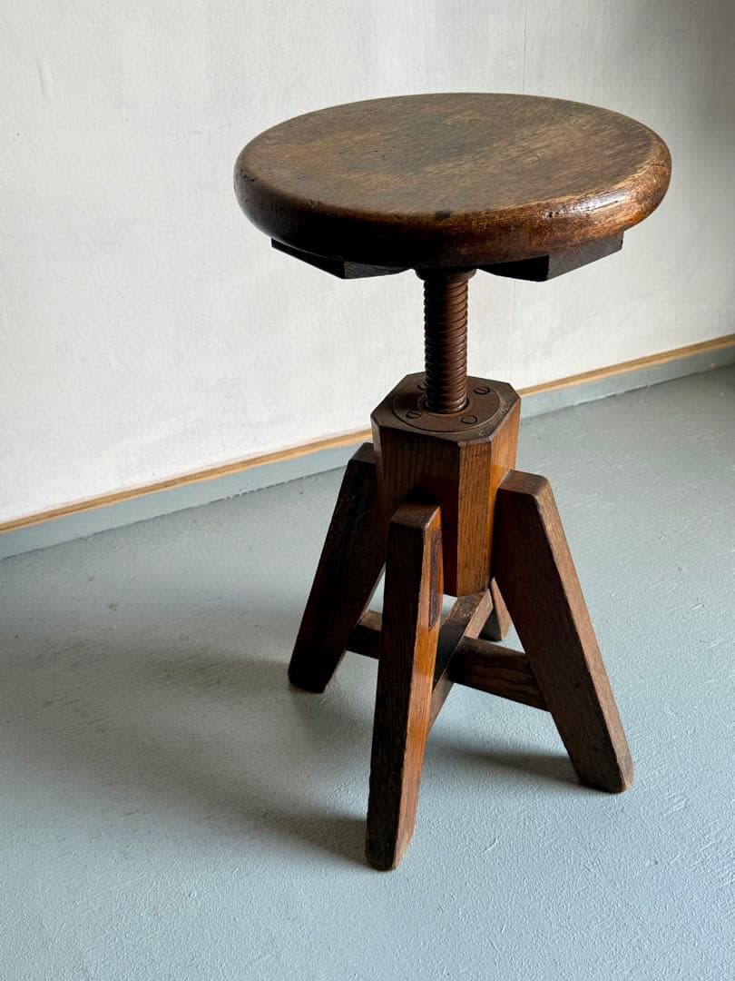 海軍通信学校 丸椅子 回転チェア ヴィンテージ スツール 戦前 時代物 貴重