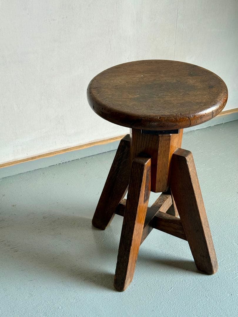 海軍通信学校 丸椅子 回転チェア ヴィンテージ スツール 戦前 時代物 貴重