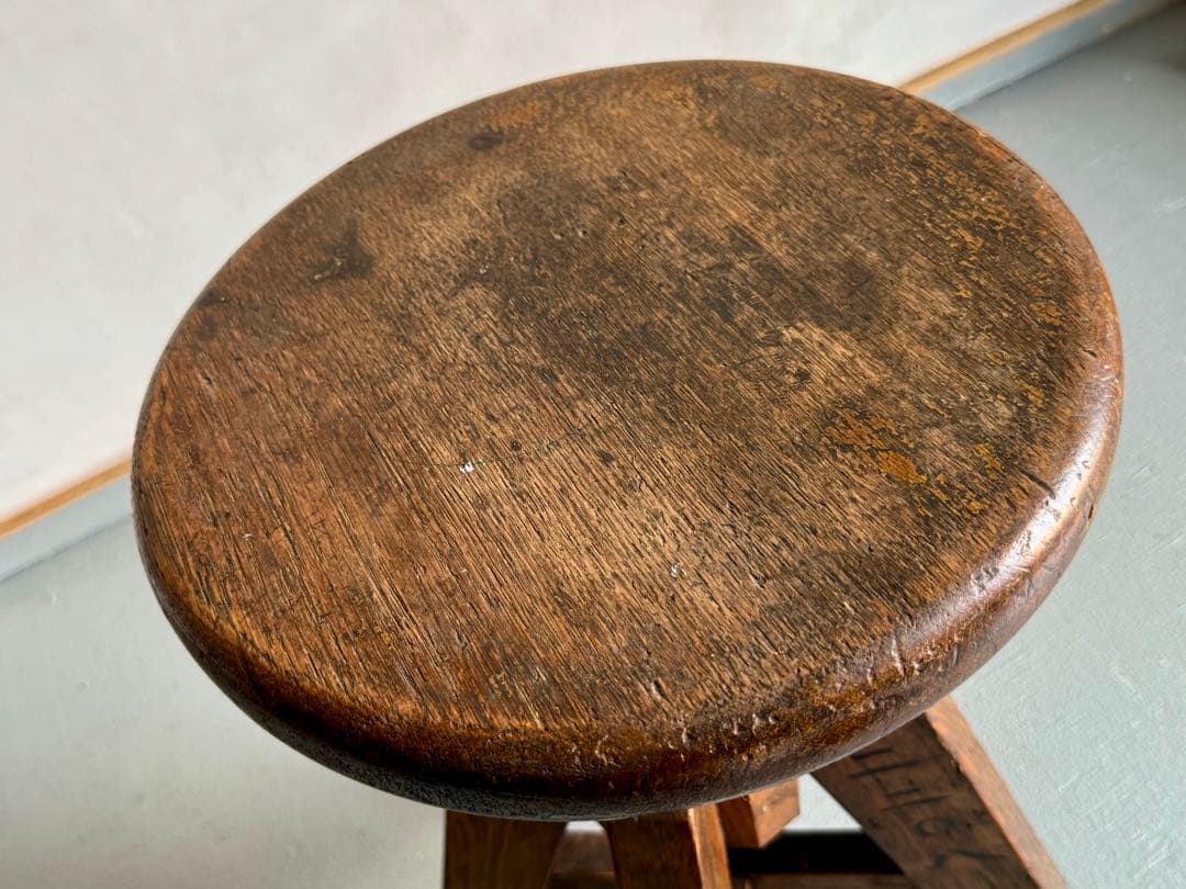 海軍通信学校 丸椅子 回転チェア ヴィンテージ スツール 戦前 時代物 貴重