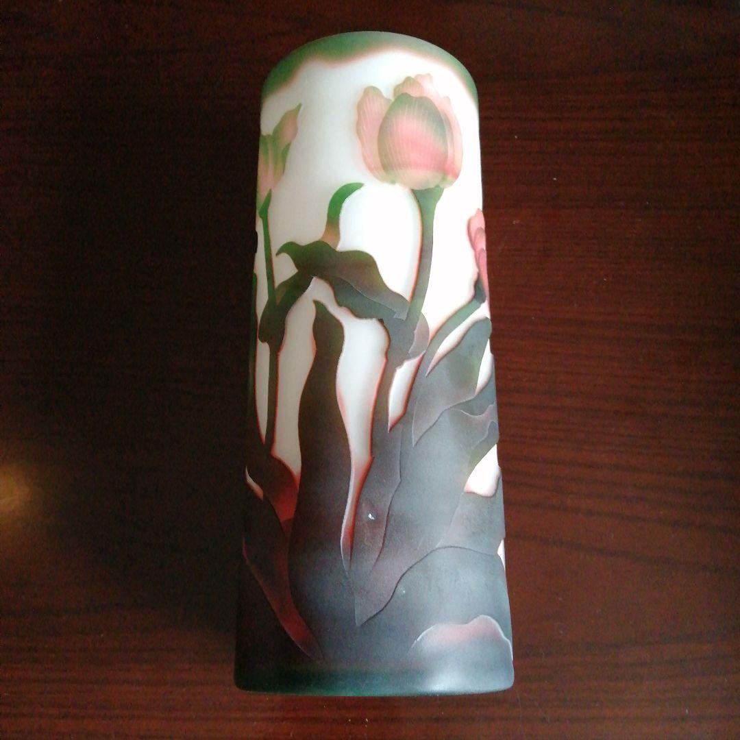 ガレ風アール・ヌーヴォー調フラワーベース　24.7cm　アール・デコ