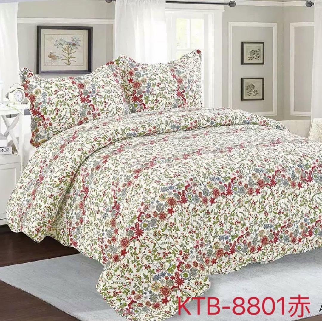 キルトベッドカバー3点セット綿マルチカバー キルティング 1139