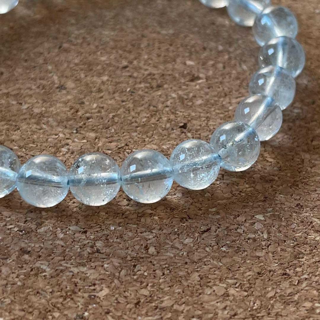 【ブルートパーズ】約7㎜ ブレスレット 14.5㎝ 天然石 セール開催中！