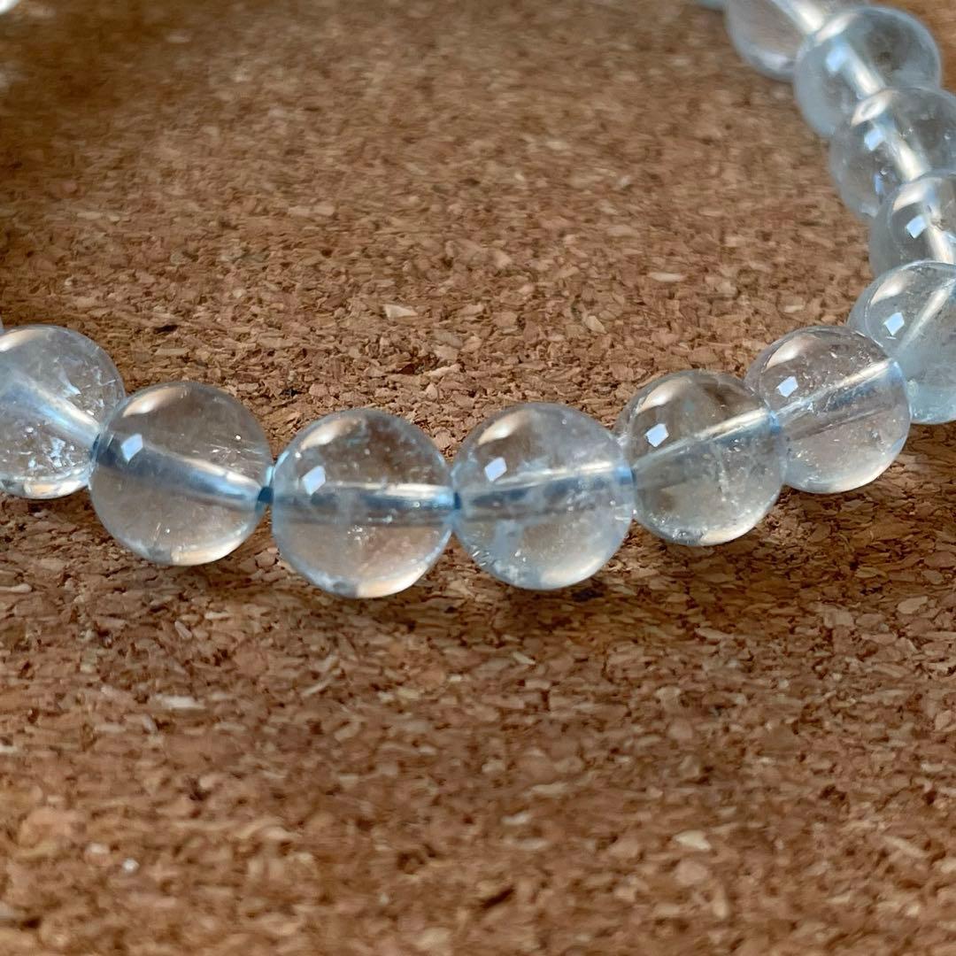 【ブルートパーズ】約7㎜ ブレスレット 14.5㎝ 天然石 セール開催中！