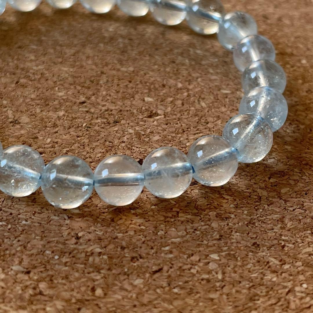 【ブルートパーズ】約7㎜ ブレスレット 14.5㎝ 天然石 セール開催中！