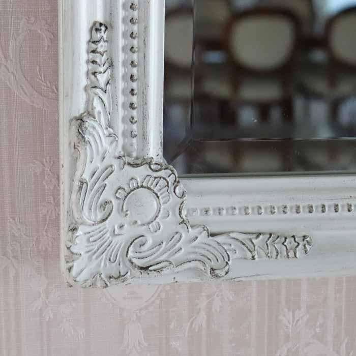 ミラー 壁掛け ホワイト 縦横兼用 鏡 アンティーク ヨーロピアン