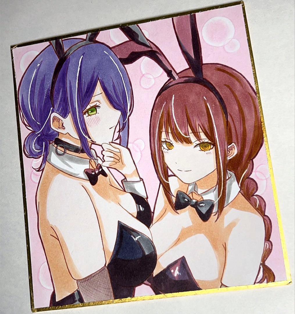 K*様 チェンソーマン 手描きイラスト 色紙 レゼ マキマ ファンアート