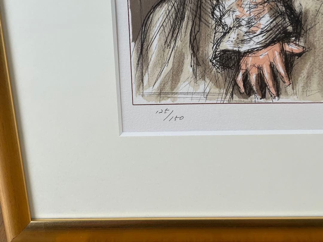 小松崎邦雄 「人形」リトグラフ 直筆サイン 物故巨匠 一水会員 宮本