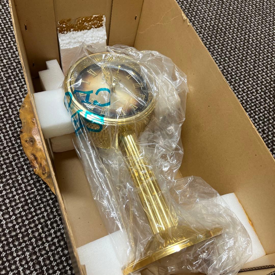 SEIKO 置き時計　ミッドセンチュリー　ゴールド調　新品未使用品