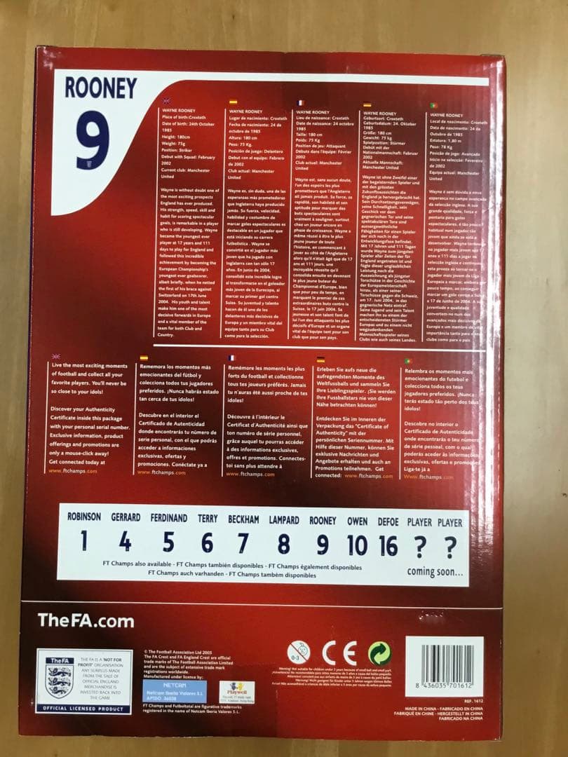 未開封レア！FT CHAMPS イングランド ルーニー 12インチ（約30cm）