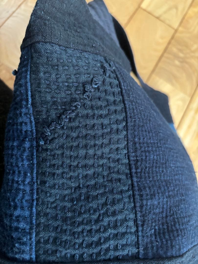 古布　庄内刺し子のトートバッグ　藍染　木綿