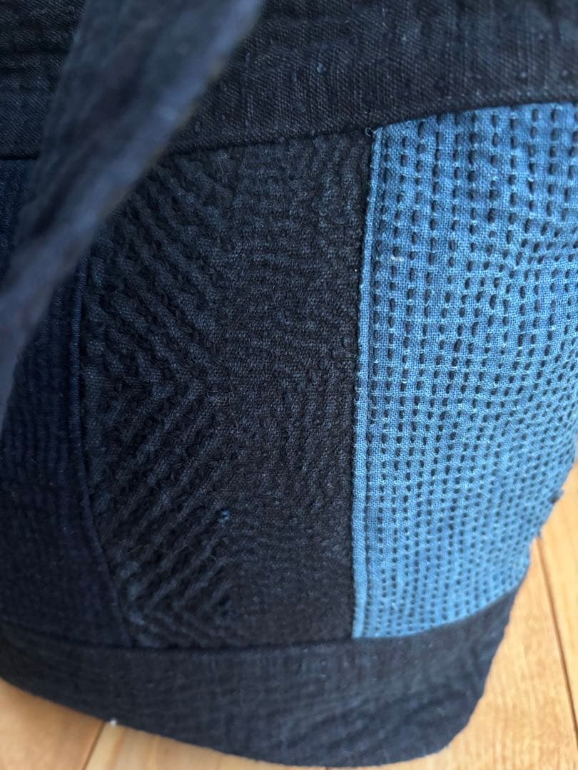 古布　庄内刺し子のトートバッグ　藍染　木綿